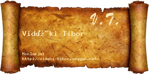 Vidéki Tibor névjegykártya